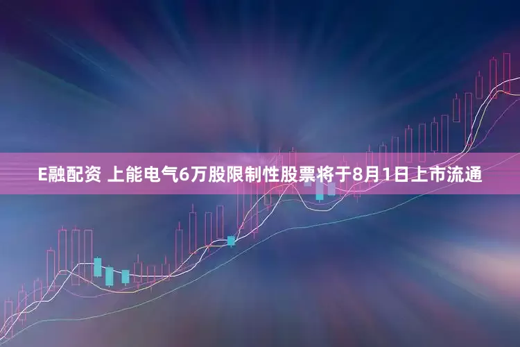 E融配资 上能电气6万股限制性股票将于8月1日上市流通